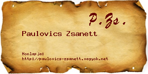 Paulovics Zsanett névjegykártya